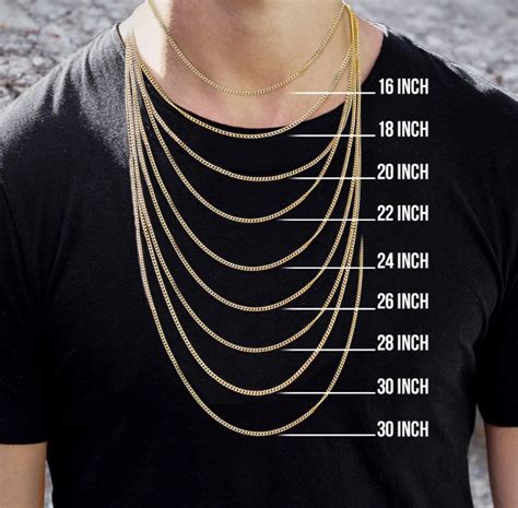 how to measure necklace chain thickness|chain necklace length chart.